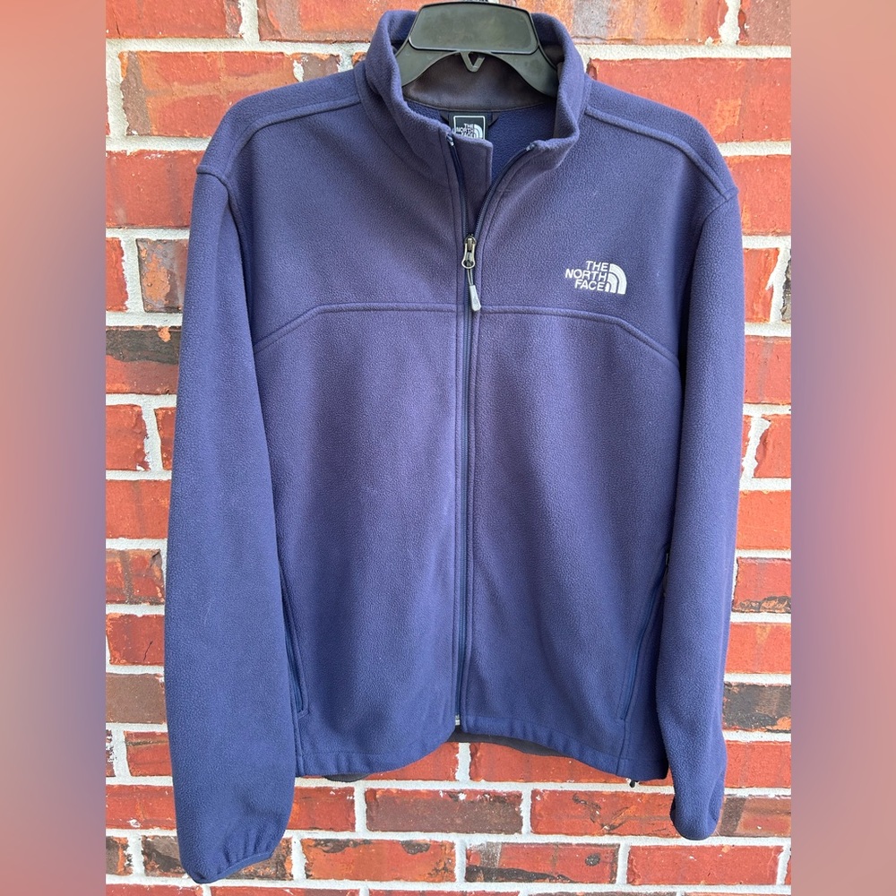 The North Face Men’s Full Zip Long Sleeve Navy Blue Soft Jacket. Medium - Picture 4 of 9